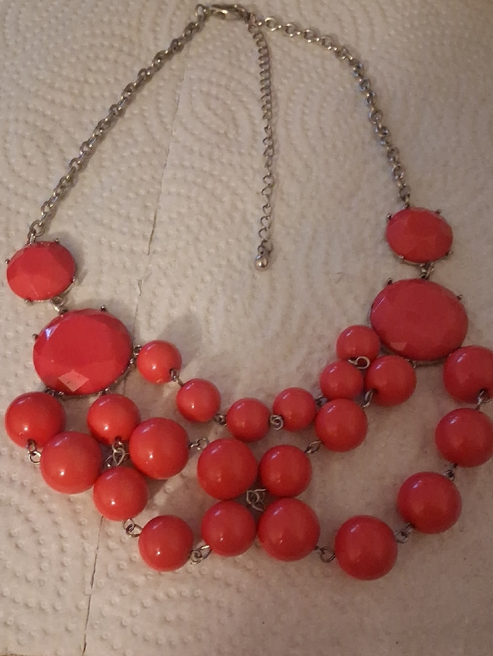 J. Crew Coral Bubble Statement Necklace